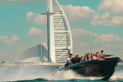 Feel the wind on a dubai speed boat tour past burj al arab, atlantis & ain dubai, with english-arabic guide, polaroid photos & drinks included. book your spot easily.