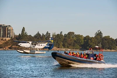 Feel the rush of a vancouver seaplane flight, spot orcas on a victoria whale watching cruise, and relax with easy roundtrip transfers—carbon offset included.