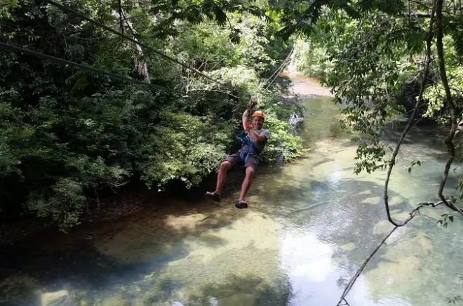Ziplining from Belize City: 7 lines through rainforest canopy