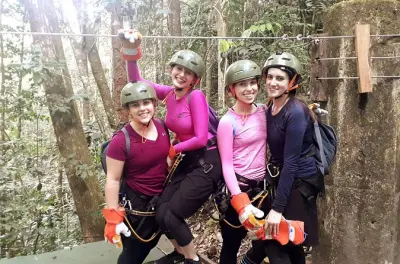 Ziplining in Anton Valley: 6 lines above El Macho Waterfall