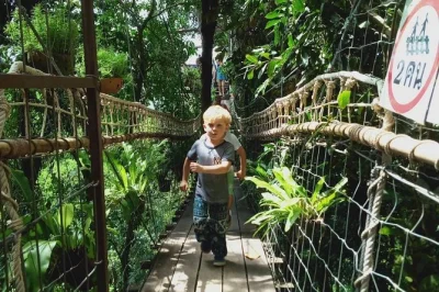 Koh samui abseits der straßen erleben: private 4x4-tour zu wasserfällen, dem geheimen buddha-garten und dem rope bridge café. inklusive hoteltransfer.