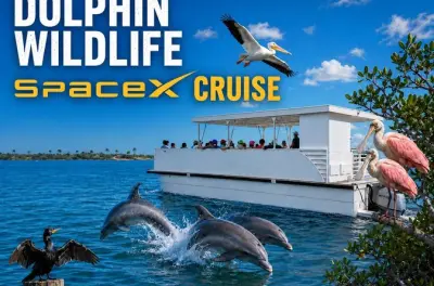 Crociera delfini South Padre Island: Vista SpaceX dall’acqua