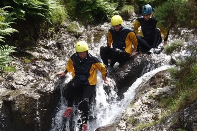 Feel the rush of ghyll scrambling in the lake district at stonycroft, slide and jump with expert instructors, all equipment provided and free activity photos included.