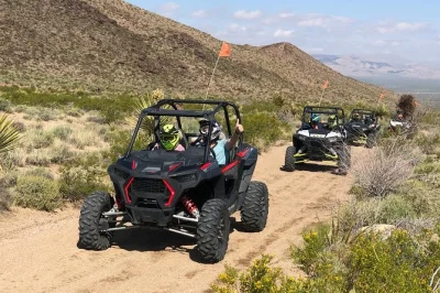 Siente el viento del mojave, corre en rzr por hidden valley y primm, y descubre seven magic mountains. incluye recogida en hotel, equipo y guía local para tu día off-road.