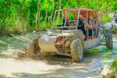 Punta cana, praia de macao e aventura de buggy: dirija seu próprio buggy, prove café e chocolate dominicanos, mergulhe em caverna de água e relaxe na praia. inclui transporte.