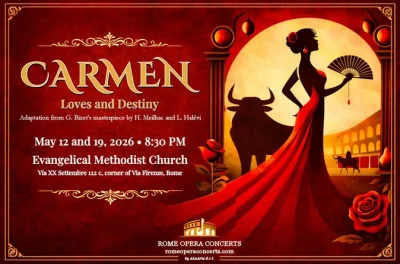 Vivi roma con l’opera da camera carmen in una chiesa centrale. biglietto, aperitivo italiano e incontro con gli artisti inclusi.