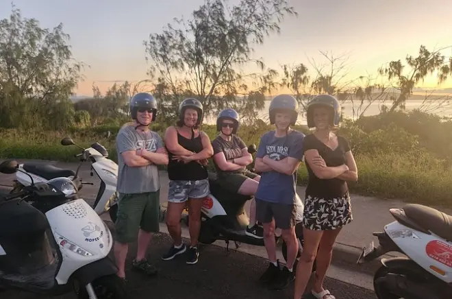Balade scooter au coucher du soleil et faune à Agnes Water