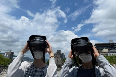 Step into hiroshima’s peace park with a guided vr tour, hearing survivor stories and seeing the city before and after 1945. includes english guide & vr headset.