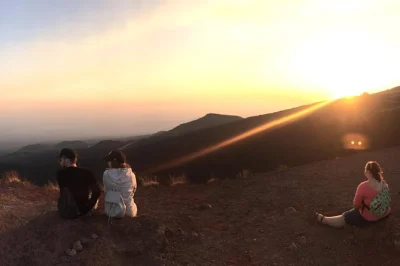 Vivi il calore dell’etna al tramonto, esplora una grotta di lava, assaggia miele e vino siciliani e goditi un trekking facile con pick-up da catania incluso.