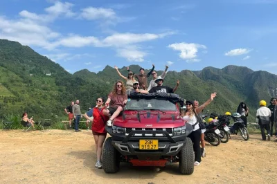 Feel the wind on an open-air jeep tour of ha giang loop—visit ethnic villages, cross ma pi leng pass, and share meals with locals. includes all meals & pickup.
