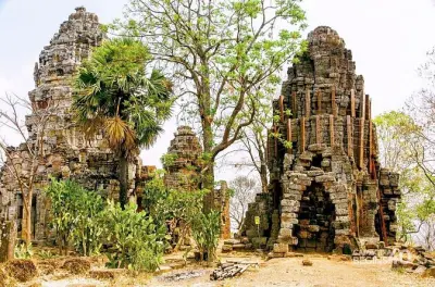 Battambang: Trem de bambu, templos e caverna dos morcegos