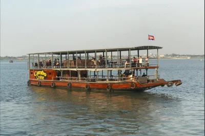 Float past phnom penh’s skyline on a sunset cruise with live khmer music, a welcome cocktail, all-you-can-eat dinner, and one-way pickup. book your spot now.