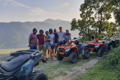 Feel the rush of an atv ride in pokhara, climb sarangkot hill, enjoy local lunch with lake views, and get professional photos. includes all fees and bottled water.