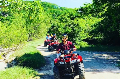 Explore punta cana com um dia cheio de aventura: passeio de atv, nado em gruta aquática e catamarã com snorkel e bar aberto. inclui transporte e lanches.