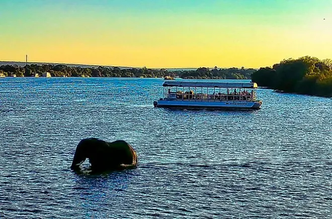 Crociera all'alba sul fiume Zambesi alle Victoria Falls