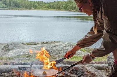 Guided forest hike and wood sauna in Sweden