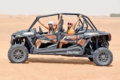 Réservez une aventure en buggy dans le désert de dubaï : 1 heure de pilotage polaris, transferts hôtel, balade à dos de chameau et rafraîchissements. groupes réduits, guides experts. réservez 