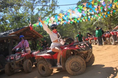 Feel the rush of puerto vallarta’s sierra madre on an atv or rzr, cross rivers, taste tequila at a local distillery, and cool off at a riverside ranch. includes gear.