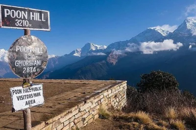 Kurztrekking im annapurna-gebiet von pokhara nach poon hill. erleben sie den sonnenaufgang über den himalaya-gipfeln, lokale dörfer und wälder. inklusive guide, genehmigungen, verpflegung und trans