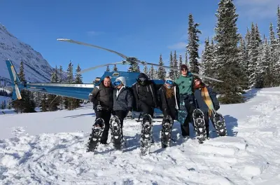 Aventure en hélicoptère et raquettes dans les Rocheuses canadiennes