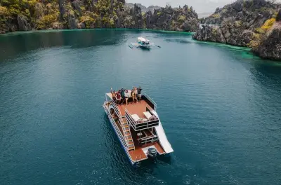 Coron Island Hopping Private Double-Decker Party Boat Waterslide
