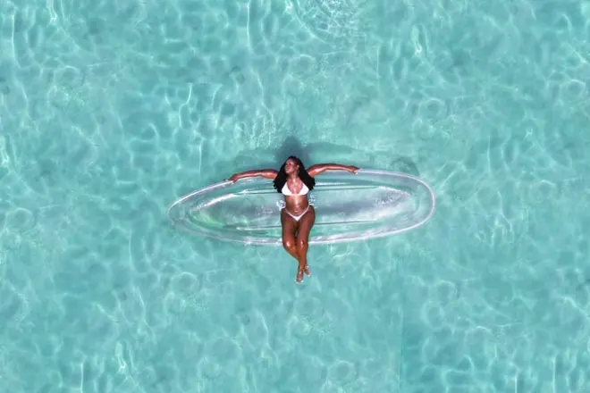 Foto con drone e kayak trasparente: Tobago