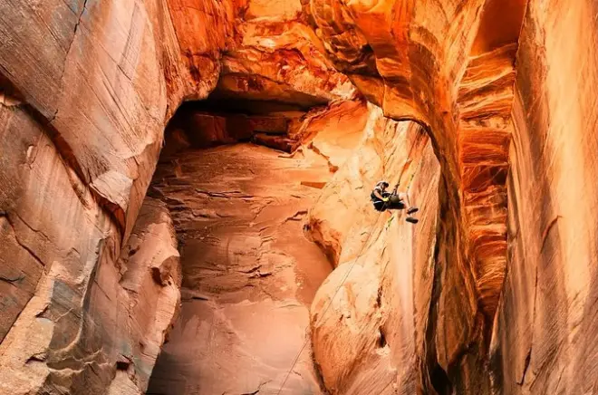 Rapel en Rock Canyon cerca de Zion: Cuatro descensos hasta 33 metros