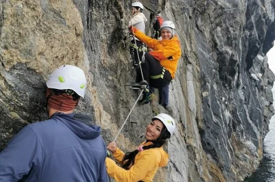 Feel the rush of climbing bodø’s rampen via ferrata with a local guide, safety gear included. experience ocean views, vertical cliffs, and real northern norway weather.