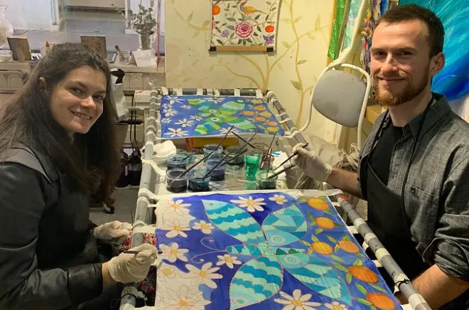 Pintura em lenço de seda em Valência com artesão: Aula particular