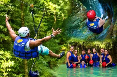 Zipline e cascate a Puerto Plata: 5 linee, 7 cascate