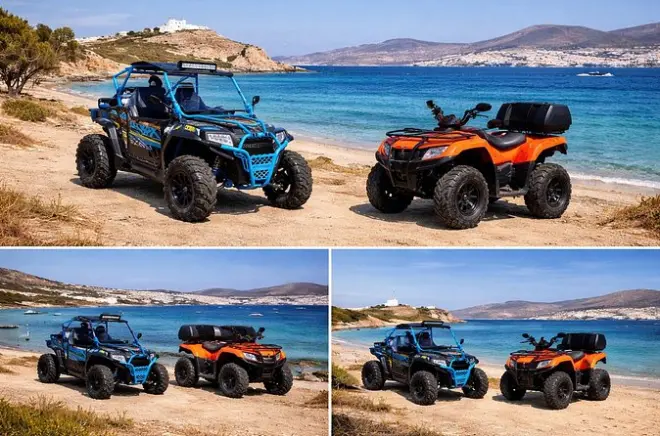 ATV riding in Paros: Off-road paths and Cyclades beaches