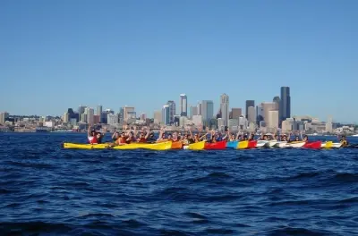 Elliott Bay Kajakfahren: Seattle Skyline und Meereswildtiere