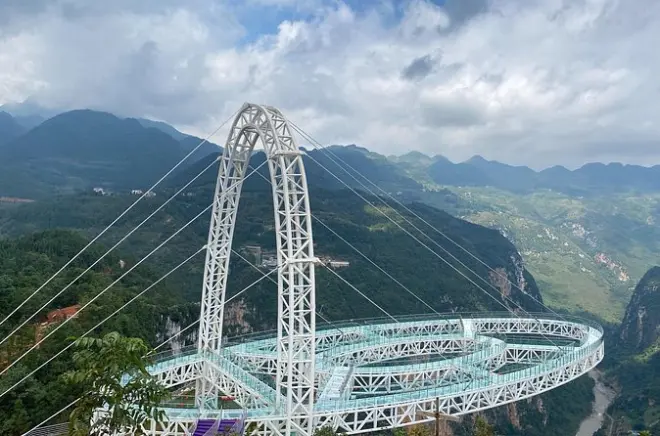 Nizhu River Grand Canyon Tour: Glass Bridge at 317m