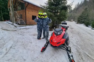 Snowmobile tour from Bucharest: Carpathian Mountains