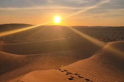 Desierto de Salalah con árboles de incienso, Ubar y dunas al sol