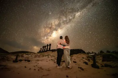 Easter Island stargazing tour: Anakena Beach under the stars