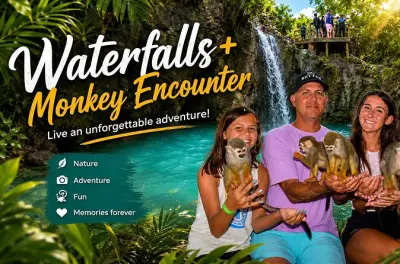 Cataratas de Damajagua y tour con monos: Salta, nada y deslízate
