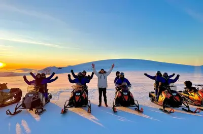 Snowmobile em Langjokull oeste, saindo de Husafell