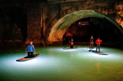 Most na Soci evening SUP: Paddle by underwater light