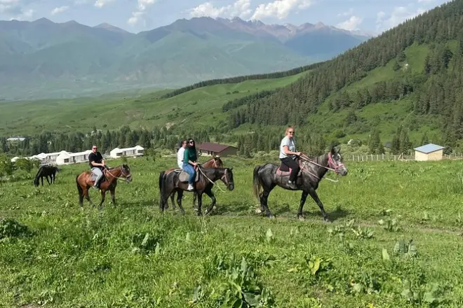 Horseback riding in Chon Kemin Valley with Burana Tower
