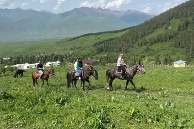Horseback riding in Chon Kemin Valley with Burana Tower