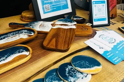 Clase de resina epoxi en Newhaven: Crea 4 posavasos marinos