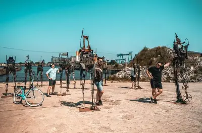 Gdańsk à Sopot en vélo électrique privé : Chantier naval et fresques