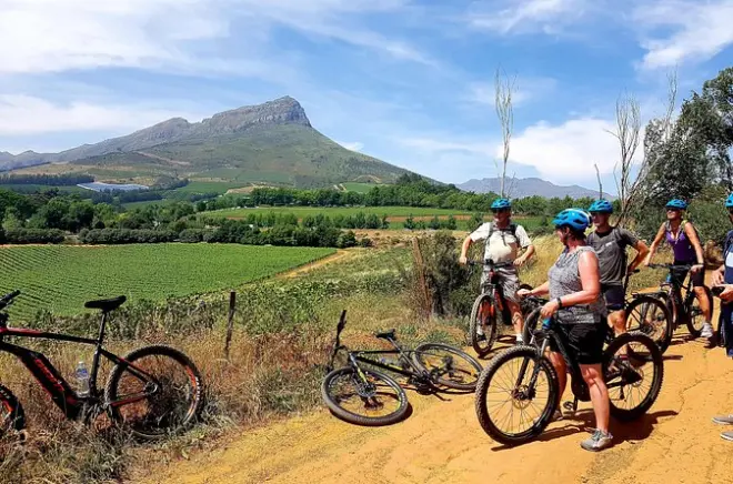 E-bike de Stellenbosch a Franschhoek com almoço e degustação