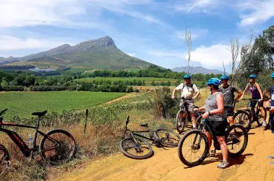 Stellenbosch-Franschhoek en e-bike avec déjeuner et dégustation vin