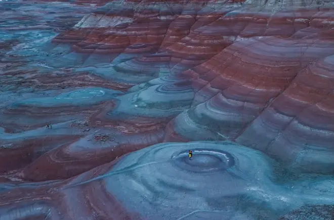 Desde Hanksville, fotografía en la instalación Marte y colinas azules