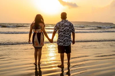 Book a professional photoshoot at benaulim beach, south goa. capture candid moments with a local photographer for couples, families, or solo travelers.