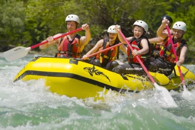 Feel the rush rafting bled’s sava river, with hotel pickup, expert guides, and photos included. real adventure, laughter, and cool mountain air—book your spot.
