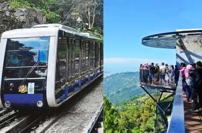 Penang ville et temple avec montée en funiculaire à Penang Hill