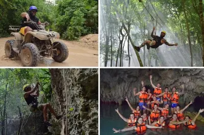Tirolesa en Tulum: ATV, nado en cenote y rápel